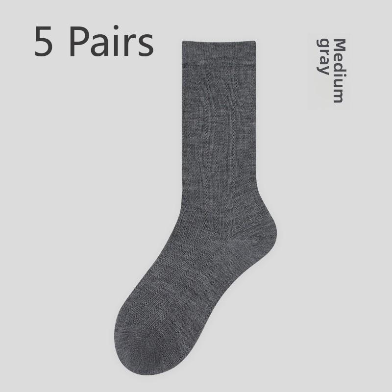 5 пар летних тонких женских махровых носков, шерстяные носки, летние тонкие дышащие термостатические носки средней длины, шерстяные носки