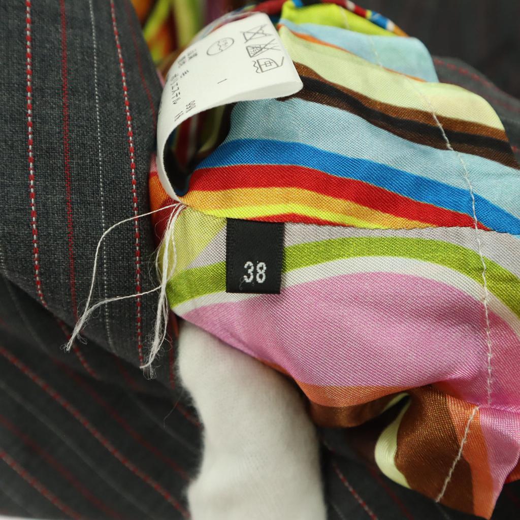 Paul Smith BLACK Полосатый крой пиджака с длинным рукавом 38 Темно-серый Женский Б/у