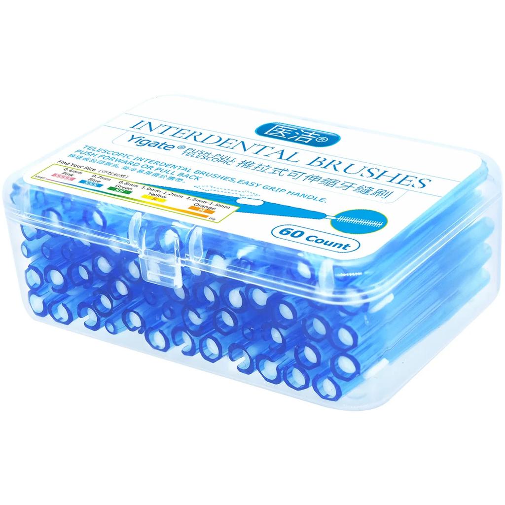 60 шт. межзубных щеток для ухода за зубами, толкающих и тянущих, удаляет остатки пищи и зубной налет, улучшает гигиену полости рта