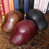 Autumn and Winter Middle-aged and Elderly Men's Leather Cap Warm with Velvet Ear Protection Cowhide Beret