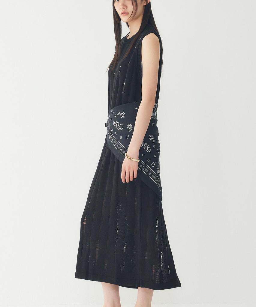 STUDIO TOMBOY Damaged Knit Sleeveless Dress_Black 9106241222
