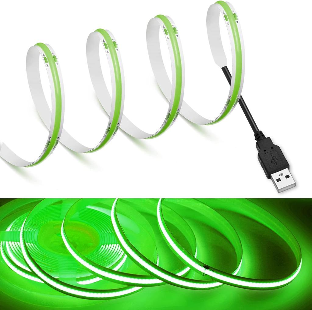 USB COB Strip DC 5V 320Leds/M Pink/Red/White/Blue/Yellow Cabinet Light Lamp TV Backlight Flexible Ribbon Rope LED Strip