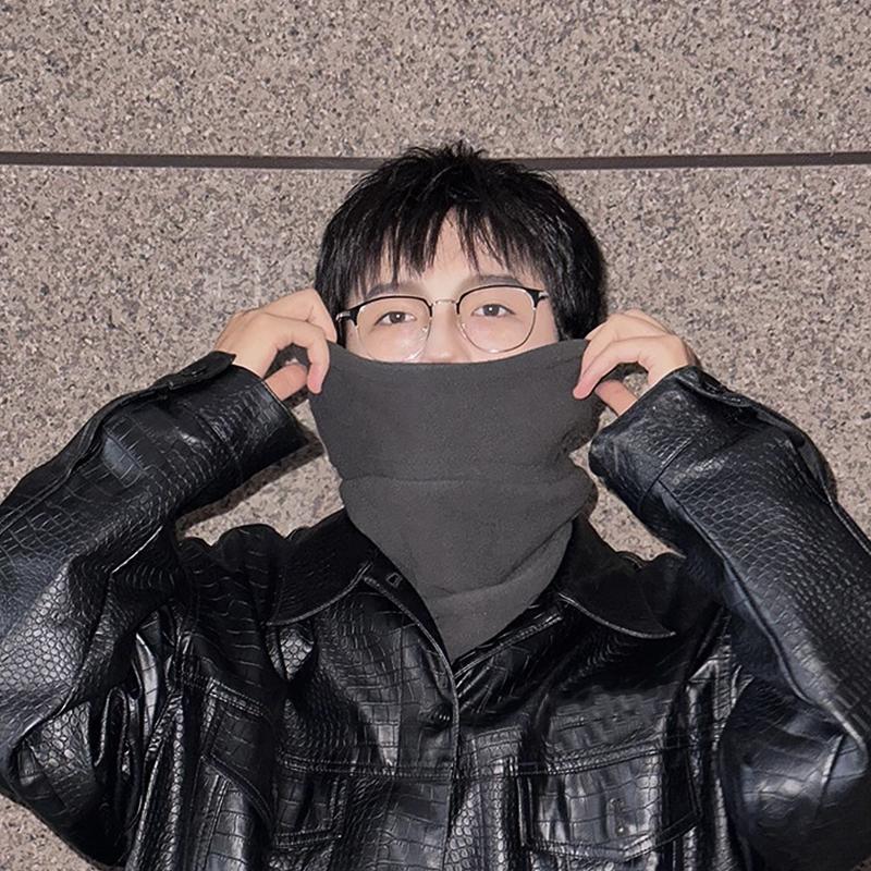 1Pc Neck Scarves Fashion Lining Thickened Face Mask Windproof Keep Warm Warmer Solid Color Polyester