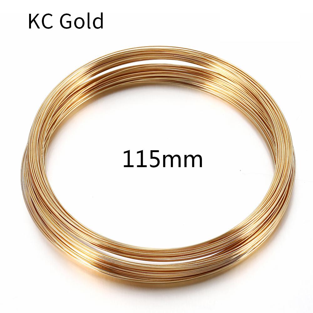 100 Loops Gold Steel Color Memory Wire 60mm Bracelet Bangle Loop 115mm Necklace Collar Hoop for Zircon Making DIY Accessories