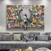 Banksy Scenes Girl Street Graffit Canvas Painting Modern Posters and Prints Wall Art Pictures for Living Room Wall Decor Cuadros No Frame