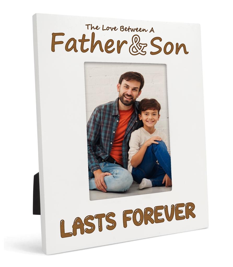 Дорогой сувенир, сделанный с любовью, настольная фоторамка с гравировкой, деревянная специальная рамка для папы с цитатами, белая фоторамка