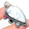 Dendrite Opal, Pink Rubillite 925 Sterling Silver Pendant 2.60" h0P13