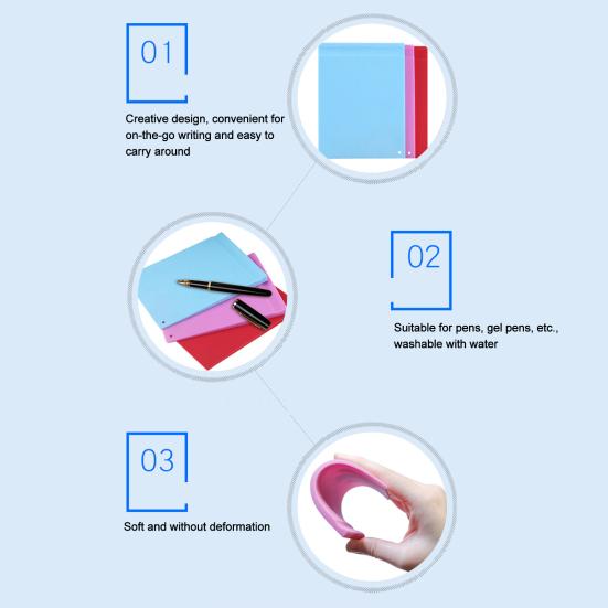 Reusable Silicone Writing Board Clip for Nurses Notebook with Badge Teachers Erasable Notepad