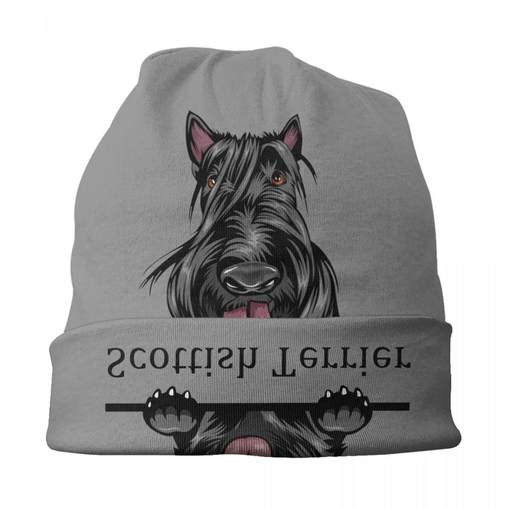 Шапки-бини с выглядывающей собакой, шотландский терьер, шапки, крутые зимние теплые шапки унисекс, женская вязаная шапка для взрослых, унисекс, шапки с капюшоном для домашних животных