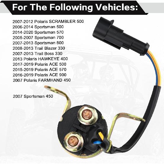 Реле соленоида стартера для Polaris Ranger 400 500 570 700 800 Sportsman 500 700 800 RZR 4 S XP 570 800 900 Замена 4010947 4012001