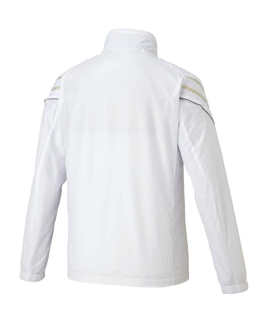 Mizuno MC Line Breath Thermo Lined Warmer Cold Weather Size Size S Jacket, Moisture-Wicking, Heat-Retaining, Protection, White/Gold, 32ME1631,