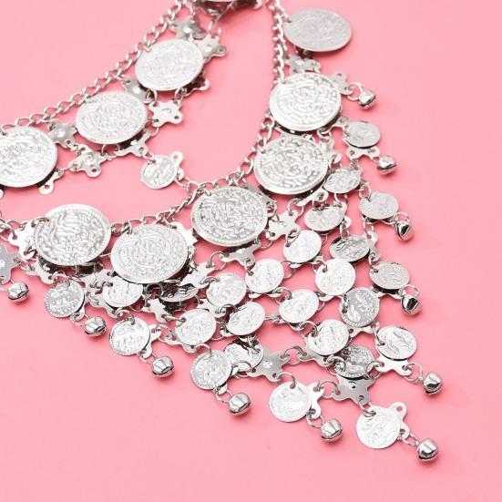 Танец живота Металлические монеты Кисточка Цепочка на лицо Женщины Маскарад Косплей Маска Вуаль Хэллоуин Танцевальная вечеринка Сцена Аксессуары для волос