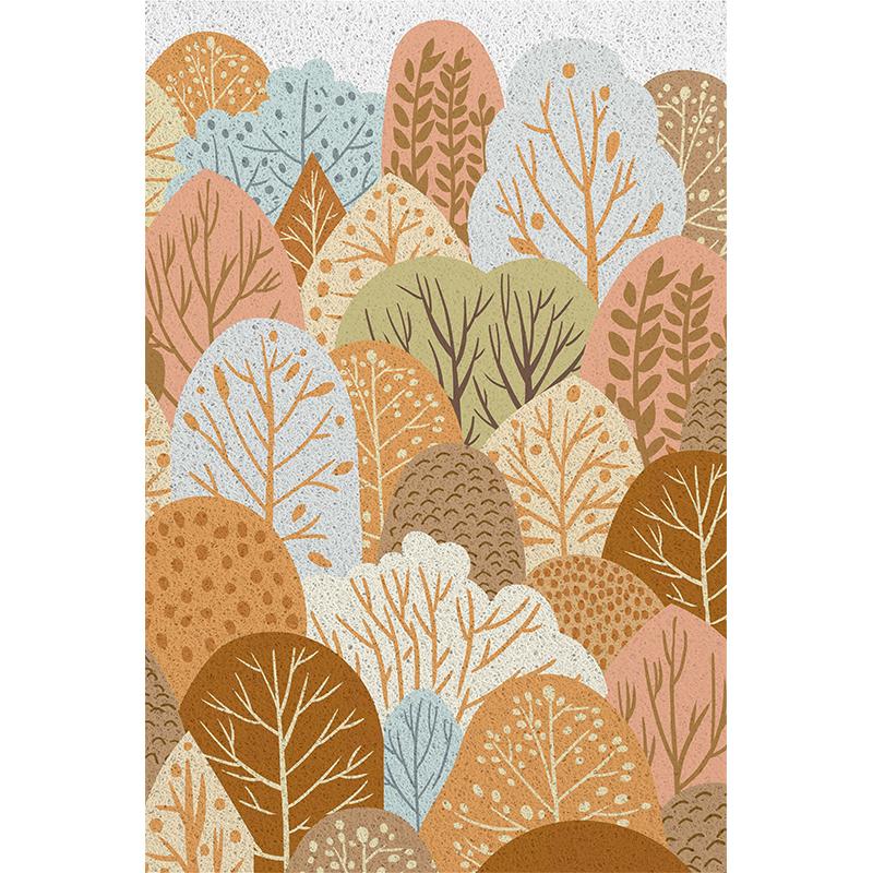 Лесной приветственный коврик Входной ковер Коврик для двери для помещений и улицы Низкопрофильный коврик для двери Моющийся Нескользящая резиновая основа Низкопрофильный коврик