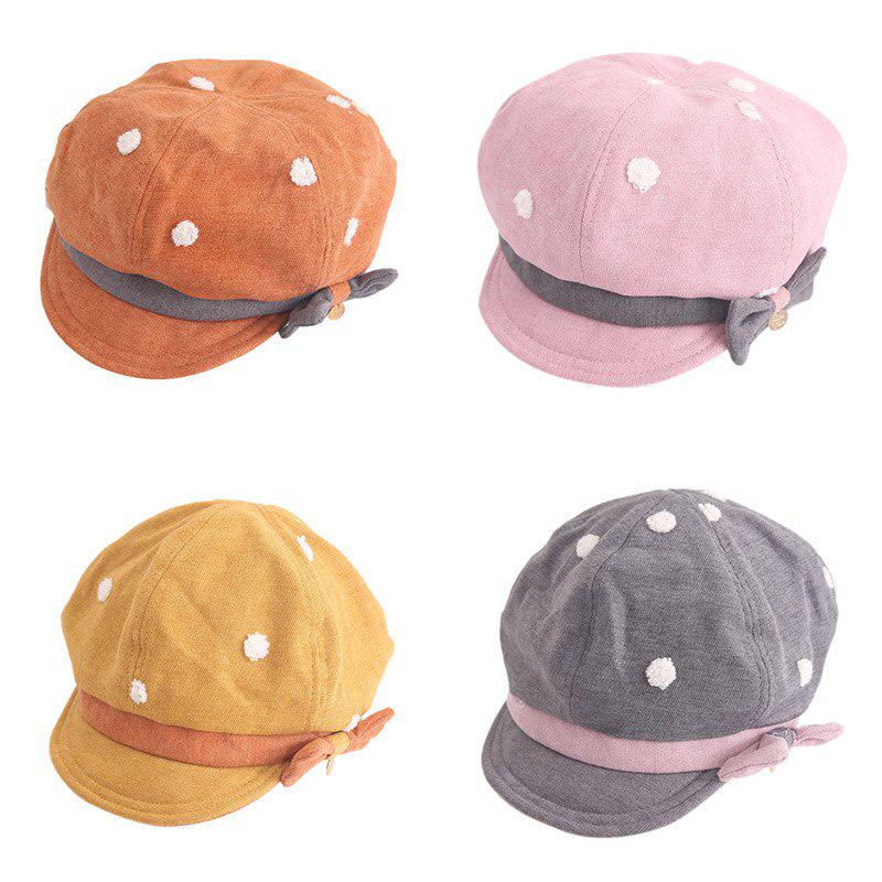 Children Dot Pattern Classic Retro Style Baby Cap Toddler Girl Autumn Bowknot Berets Hat