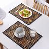 Bamboo Woven Placemat Retangle Shape Thickened Heat-Resistant Oil-Resistant Non-Slip Parties Weddings