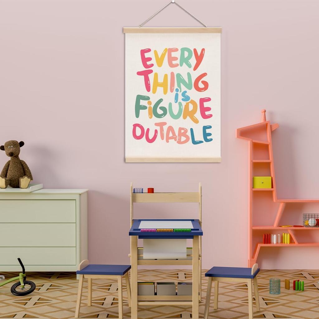 Neutral Classroom Decor Wall Hanging Banner Everything is Figureoutable Sgin pirational Classroom Theme Wall Hanging Decor for Office Playrooom