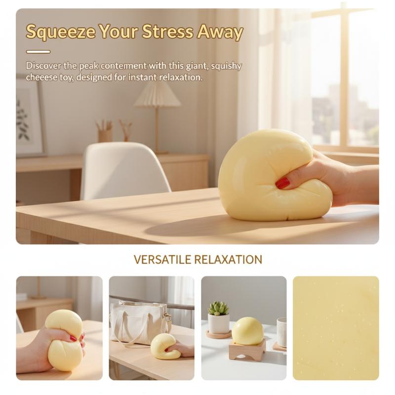 1Pcs Slow Rebound Stress Ball 10Cm Mochi Taba Squshy Extra Large Fluid Cheese Ball Adult Stress Relief Toy Kids Paty Gift