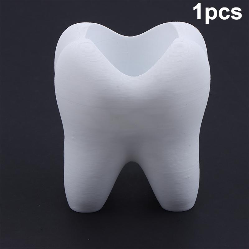 {Summer2} Tooth-Shaped Toothbrush Pen Holder Organizer Plastic Makeup Brush Storage Rack Bathroom Accessories Home Decoration