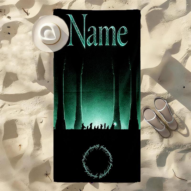 Personalized Name Mystic Night printed beach towel,a quick-drying, absorbent mat suitable for the beach, pool, gym, and travel fans gift 89