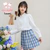 Fulo Mi Girls' Peter Pan Collar Long Sleeve Shirt