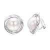 Mabe Pearl Earrings Clip Large Wedding Shell Pearl Silver Painless Earrings Work Casual Jewelry Gift Women's