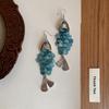 Scaly Fish-shaped Earrings Elegant Dangle Earrings Imitation Shell Tassel Earrings  Women