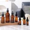 Коричневые стеклянные косметические флаконы-капельницы и распылители для эфирных масел и образцов