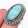 Amazonite Gemstone 925 Sterling Silver Jewelry Ring Size 8