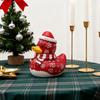 Christmas Ornament Duck Snowman Shape Resin Figure Christmas Tree Duck Figurine Festive Table Decoration