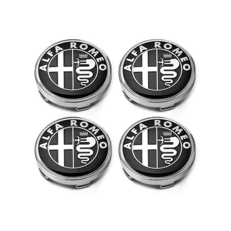PRTZU1 60mm Car Wheel Hub Caps Auto Emblem Tire Center Cover Badge Decor For Alfa Romeo Sportiva 147 156 166 159 Giulietta Giulia GT