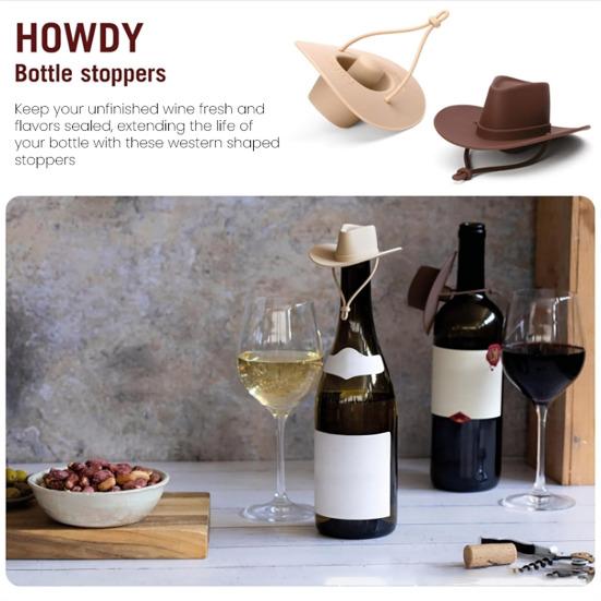 Винные пробки в виде ковбойской шляпы, силиконовые пробки для бутылок, герметичные, многоразовые, подходят для стандартных бутылок шампанского