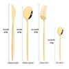 4pcs Gold Dinnerware Set Stainless Steel Tableware Set Knife Fork Spoon Flatware Set Dishwasher Safe Silverware Cutlery Set