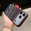 Чехол для телефона с текстурой из углеродного волокна и кевлара для iPhone 17 Air 16 15 14 Plus 13 12 Pro Max 16E Металлическая рамка камеры Жесткая пластиковая крышка