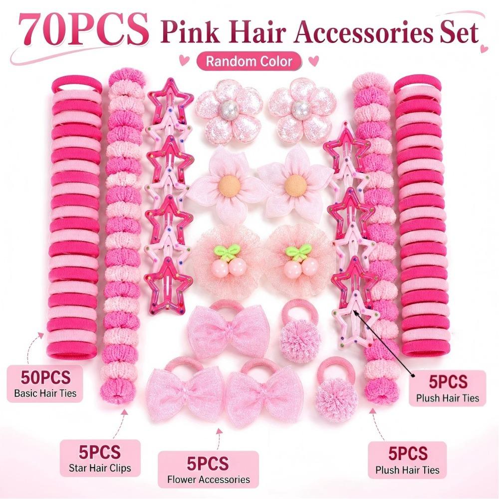High Elastic Hair Accessories Set No Hurt Hair Hair Clips Bow Hair Ties  Princess Gift Set