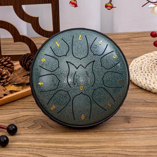 Steel Tongue Drum Set Ethereal Drum with Bag Sticks Music Book Drum Holder Sound Healing Hand Drum for Meditation Yoga Chakra Music Therapy