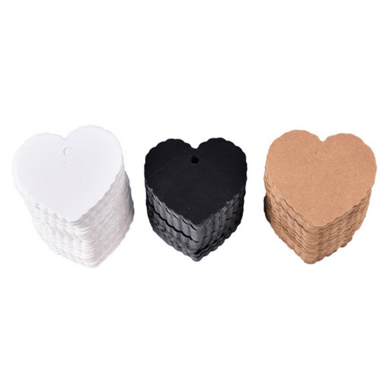 100pcs Kraft Paper Heart Shaped Small Label DIY Jewelry Blank Hanging Tag Card