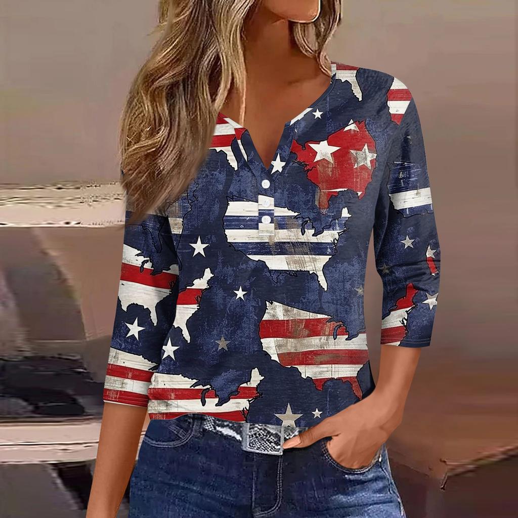 Женская футболка с короткими рукавами и принтом «День независимости»