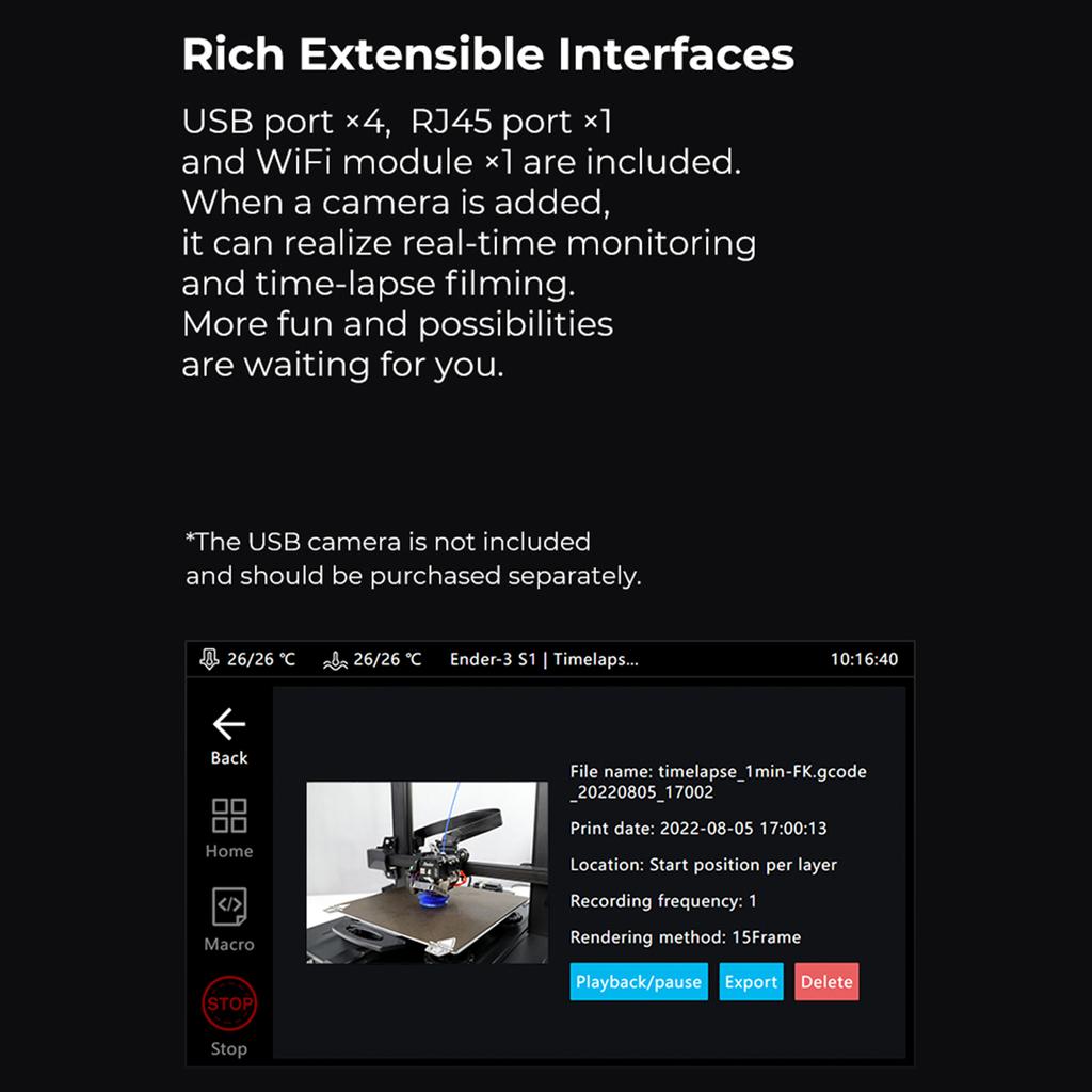 Creality 3D Sonic Pad для 3D-принтера FDM с несколькими интерфейсами Сенсорный экран 7 дюймов ОЗУ 2 ГБ ПЗУ 8 ГБ