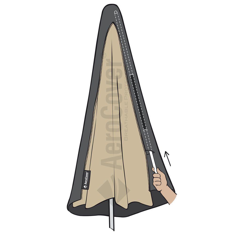 Garden Umbrella Cover 7978 Ø65X292 Aerocover Anthracite