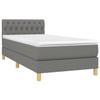 3140818 vidaXL Divan Bed and Mattress Dark Grey 90x190 Cm Fabric