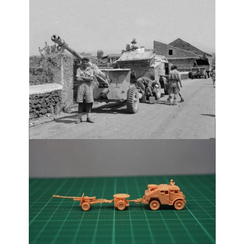 1/144 Британский CMP FAT и 17-фунтовая противотанковая пушка времен Второй мировой войны (мелкие детали) Комплект смолы