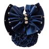 1Pcs Satin Bow Net Bun Hair Cover Bowknot Elastic Hairnet Nurse Stewardess Bun Snood  for Women