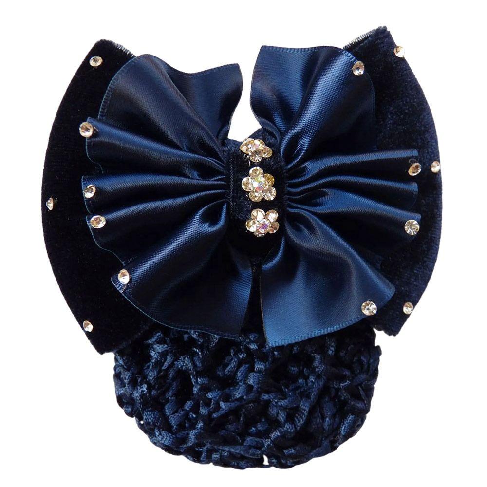 1Pcs Satin Bow Net Bun Hair Cover Bowknot Elastic Hairnet Nurse Stewardess Bun Snood for Women