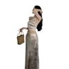 Pure Desire Sexy Slanted Shoulder Dress, High-end Women's Summer New Slim-fitting, Thin Waist Design, Long Skirt