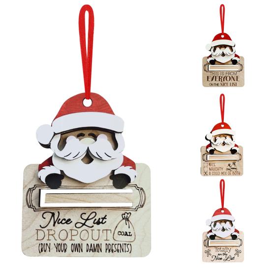 Деревянный рождественский зажим для денег, стиль Санта-Клауса, подвесной кошелек, создающий атмосферу, украшение кошелька на праздничную тематику