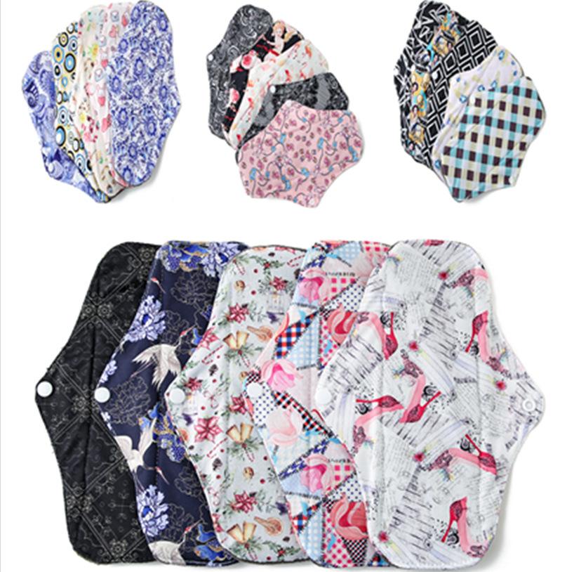 18X25cm Women Menstrual Pads Reusable Sanitary Napkin Absorbent Reusable Charcoal Bamboo Cloth Pads Washable Sanitary Towel