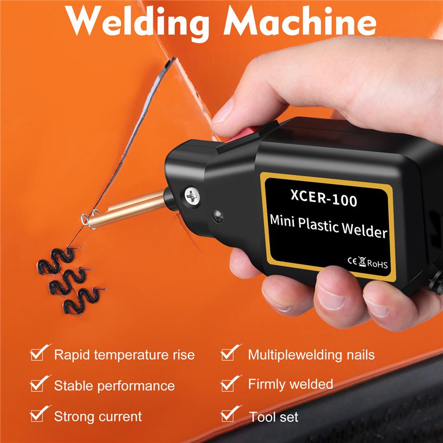 100 Вт Мини Горячий Пластиковый Сварочный Аппарат Набор для Ремонта Бампера Крыла Обтекателя + 400 Скоб