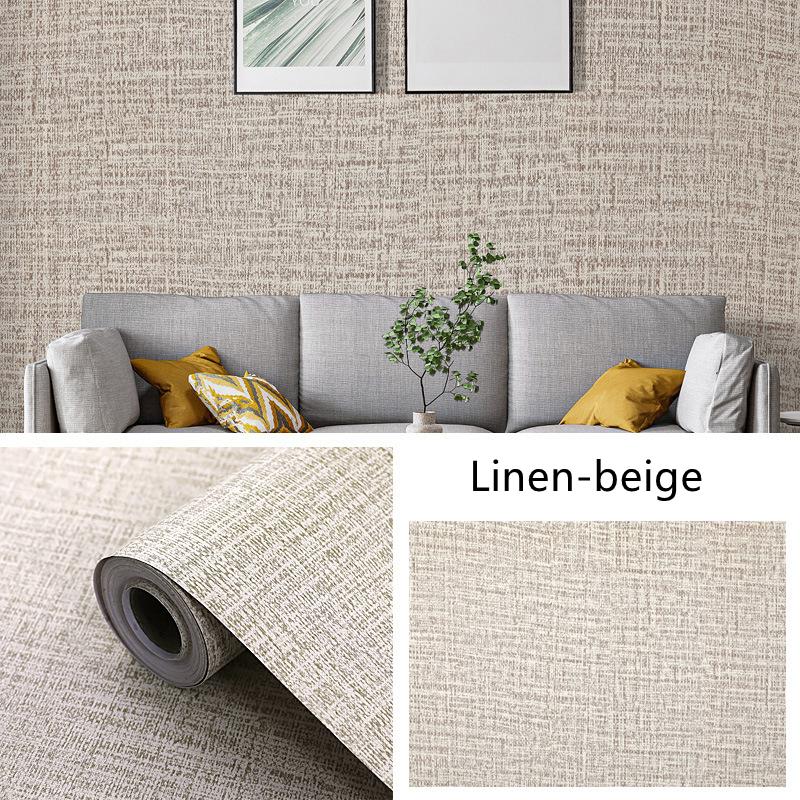 Льняной узор Самоклеящиеся обои Утолщенные водонепроницаемые наклейки Имитация льняных обоев Самоклеящиеся наклейки для стен дома