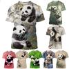 Summer Selling Fashion 3d Printed T-shirt Cute Panda Design Casual Short Sleeved Comfortable Top
