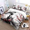 Elegant Sakura and Woman Bedding Set for Kids Luxury Gift 3pcs Digital Print Comforter Set Soft Comfortable Breathable